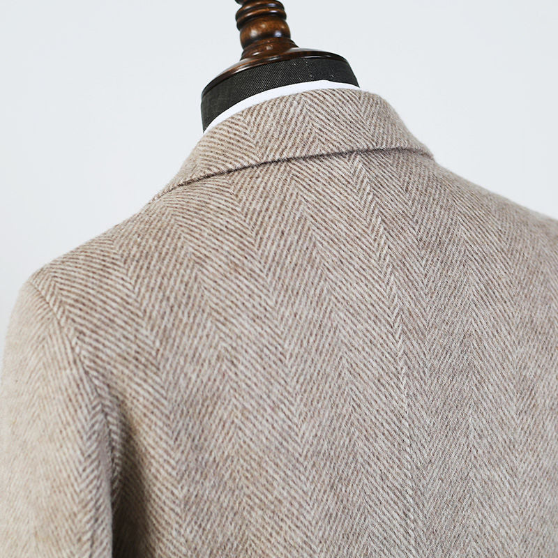 MetroElite™ Men's Wool Coat – Premium Herringbone Winter Edition