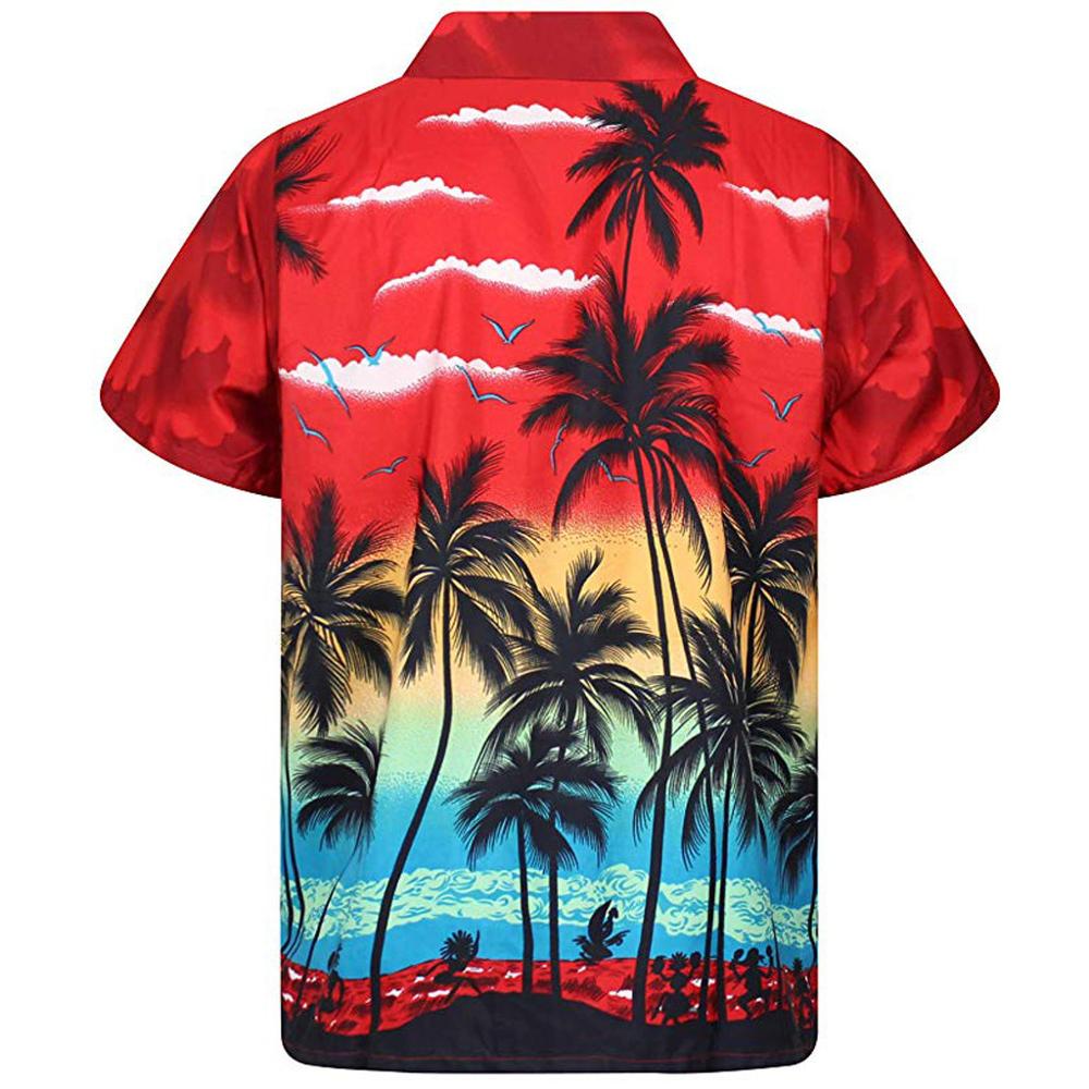 2022 Hawaiian Shirt men 5xl loose shirts men Fashion Palm Tree Printed