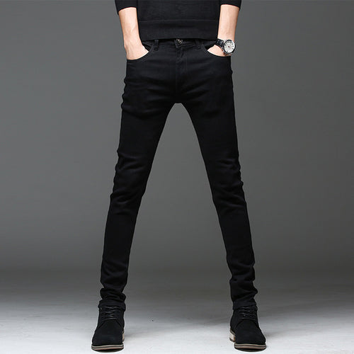 2021 Autumn Slim Fit Men Jeans Black Classic Fashion Denim Skinny
