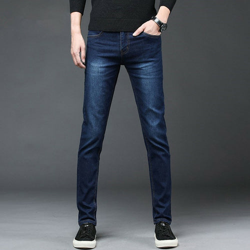 2021 Autumn Slim Fit Men Jeans Black Classic Fashion Denim Skinny
