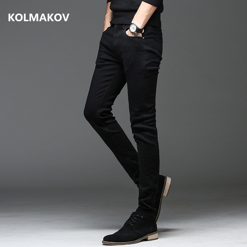 2021 Autumn Slim Fit Men Jeans Black Classic Fashion Denim Skinny