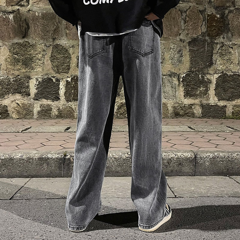 2023  Men's Jeans Korean Version Student Casual Pants High Street