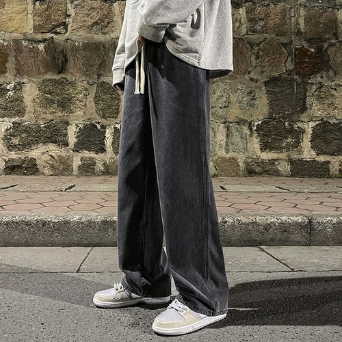 2023  Men's Jeans Korean Version Student Casual Pants High Street