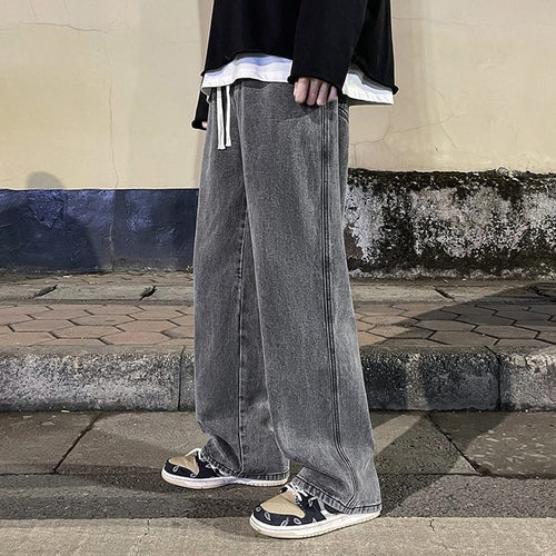 2023  Men's Jeans Korean Version Student Casual Pants High Street