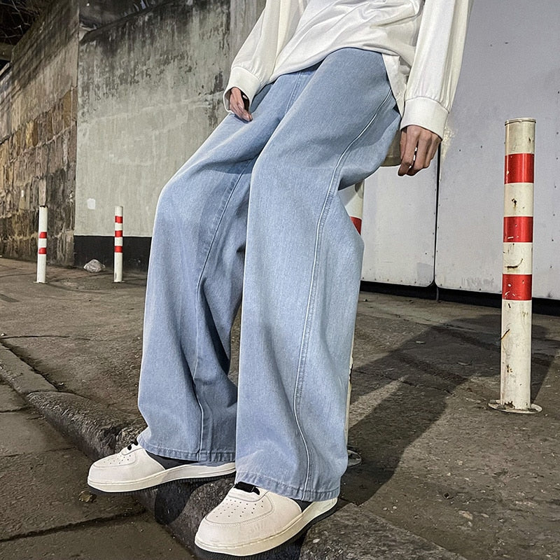 2023  Men's Jeans Korean Version Student Casual Pants High Street
