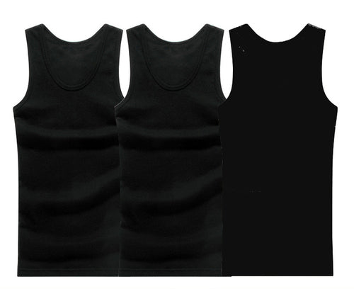 3pcs/lot Cotton Mens Underwear Sleeveless Tank Top Solid Muscle Vest