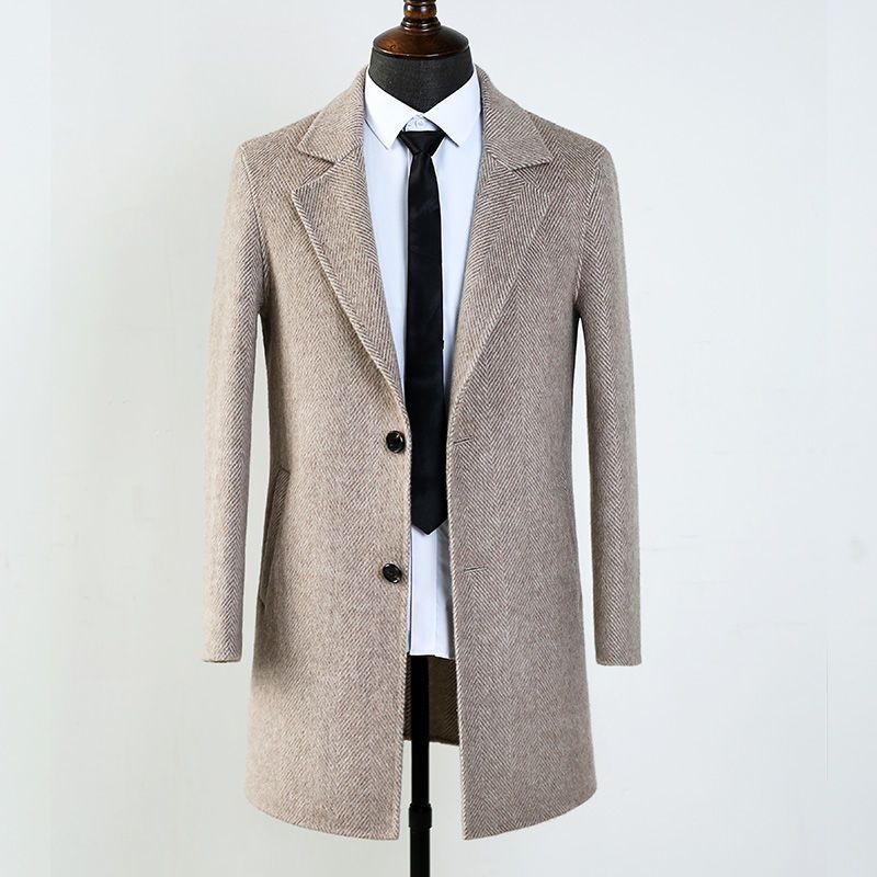 MetroElite™ Men's Wool Coat – Premium Herringbone Winter Edition