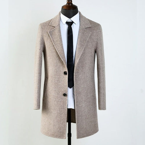 MetroElite™ Men's Wool Coat – Premium Herringbone Winter Edition