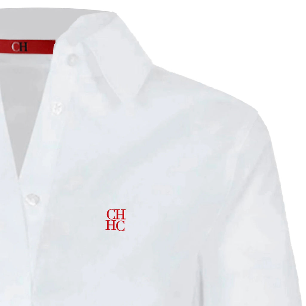 CH Embroidered Long Sleeve Shirt Women Slim Fit Button Down Collar