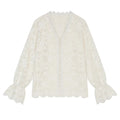 ELFSACK 2024 Winter New Arrivals White lace semi transparent chiffon