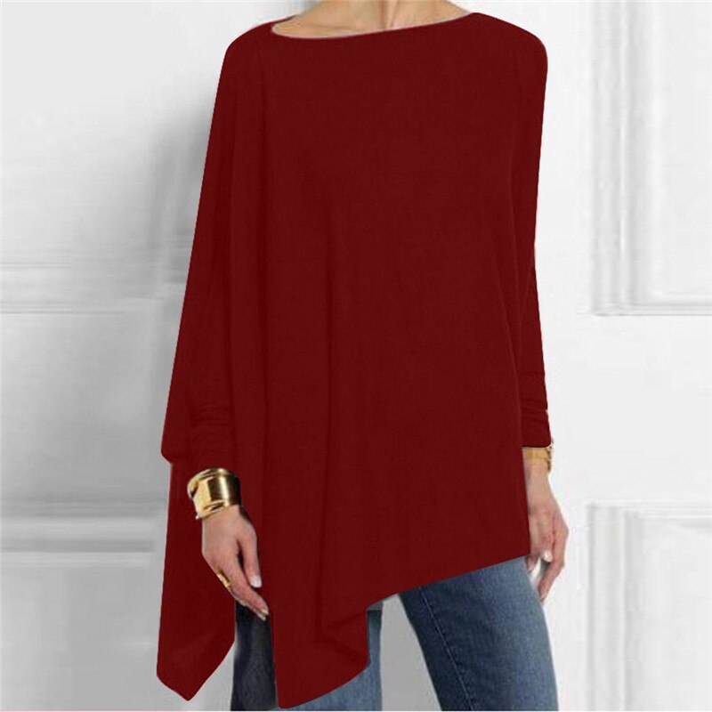 Cotton Irregular Women Blouses Shirt 2022 Spring Female Solid Pullover