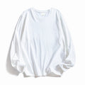 WAVLATII Women O-neck Long Sleeve T shirts Lady White Cotton Tops