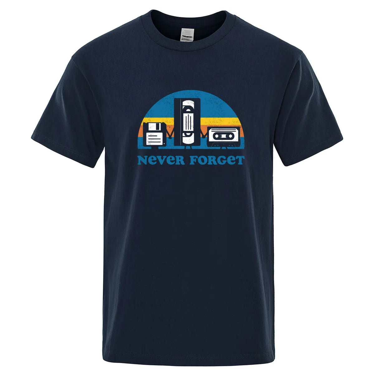 Never Forget Sarcastic Graphic Music Funny Printed T-Shirt Men Loose