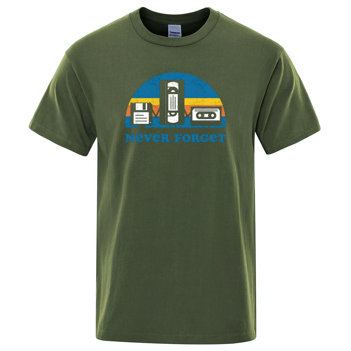 Never Forget Sarcastic Graphic Music Funny Printed T-Shirt Men Loose