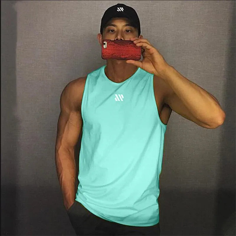 GITF Mannen Bodybuilding Tank Tops Gym Workout Fitness Mouwloos Shirt
