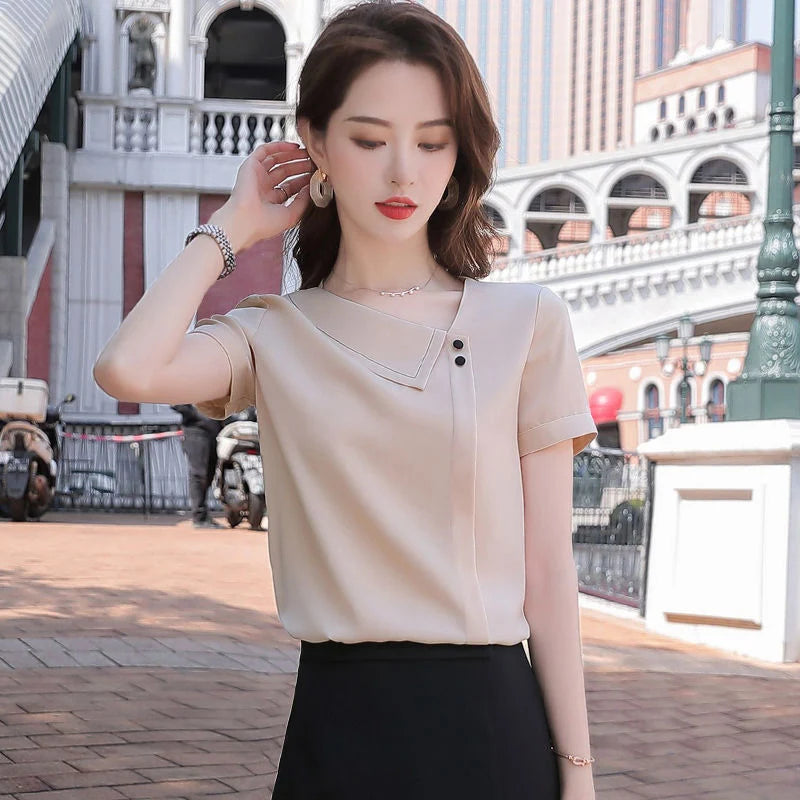 Women Spring Summer Style Chiffon Blouses Shirts Lady Casual