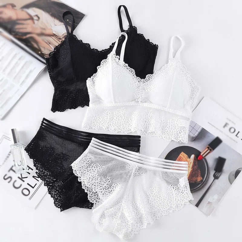 Women Lace Bra And Briefs Set Female Sexy Lingerie Set Lace Bralette