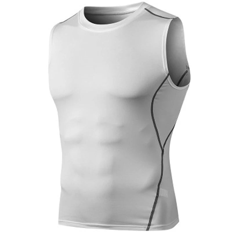 Men Quick Dry Running T-Shirts Compression Sleeveless Quick-drying