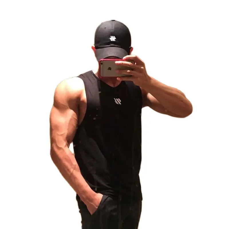 GITF Mannen Bodybuilding Tank Tops Gym Workout Fitness Mouwloos Shirt