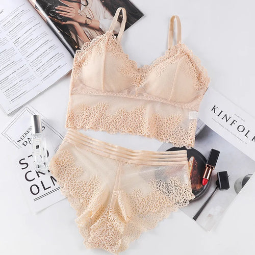 Women Lace Bra And Briefs Set Female Sexy Lingerie Set Lace Bralette