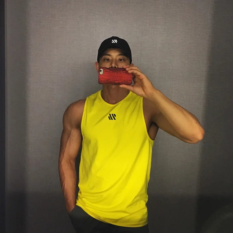 GITF Mannen Bodybuilding Tank Tops Gym Workout Fitness Mouwloos Shirt