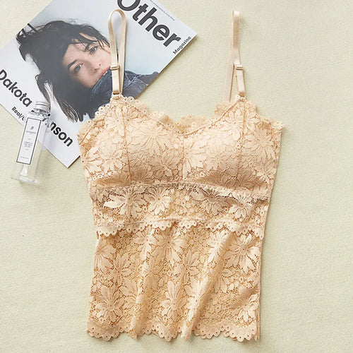 Lace Bra Top Women's Floral Lace Bralette Sexy Lingerie Non-wire