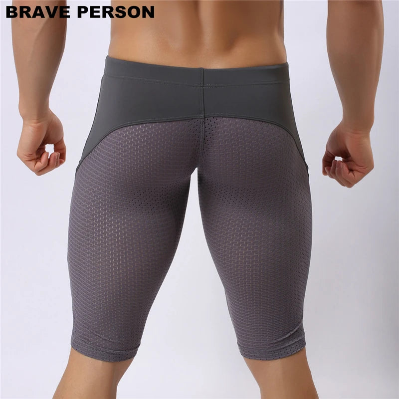 BRAVE PERSON Summer Style Shorts Breathable Mesh Men Tight Beach Shorts Me