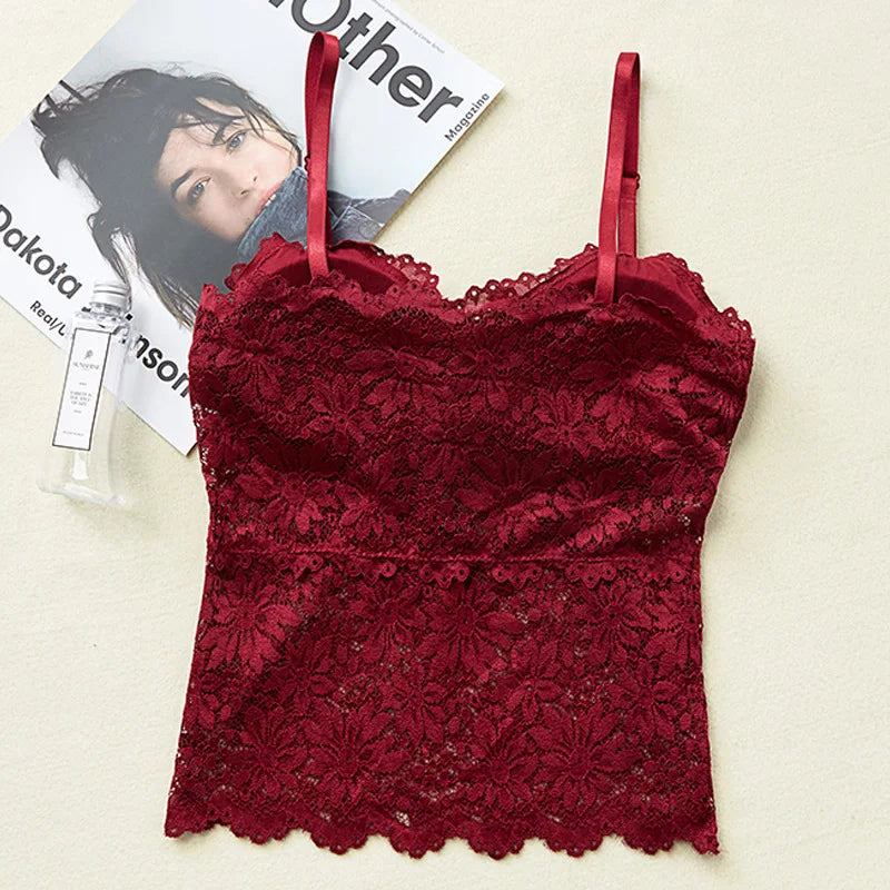 Lace Bra Top Women's Floral Lace Bralette Sexy Lingerie Non-wire