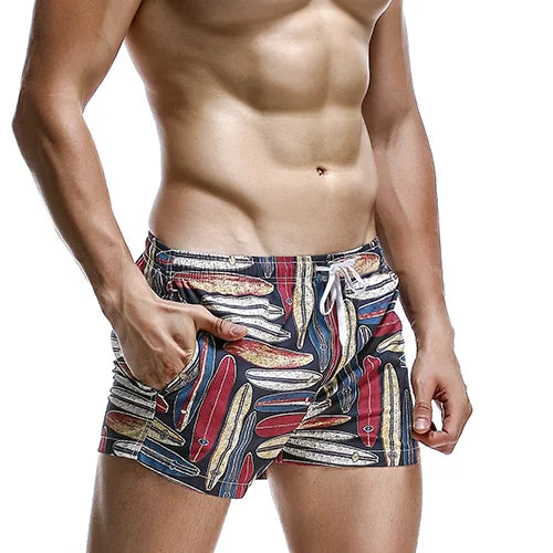 Aimpact Mens Shorts Fashion Casual Printing Beach Surfing Swimming Loose Short