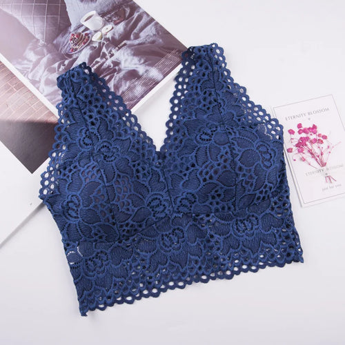 2023 Fashion Trend Women Lace Hollow Floral Crop Top Harness Bralet
