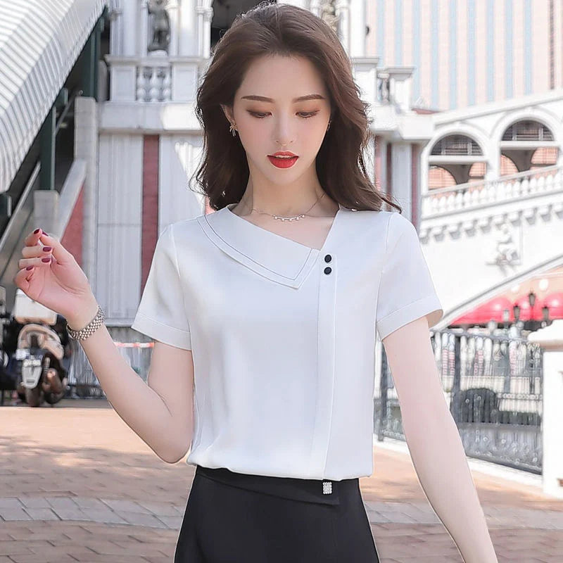 Women Spring Summer Style Chiffon Blouses Shirts Lady Casual