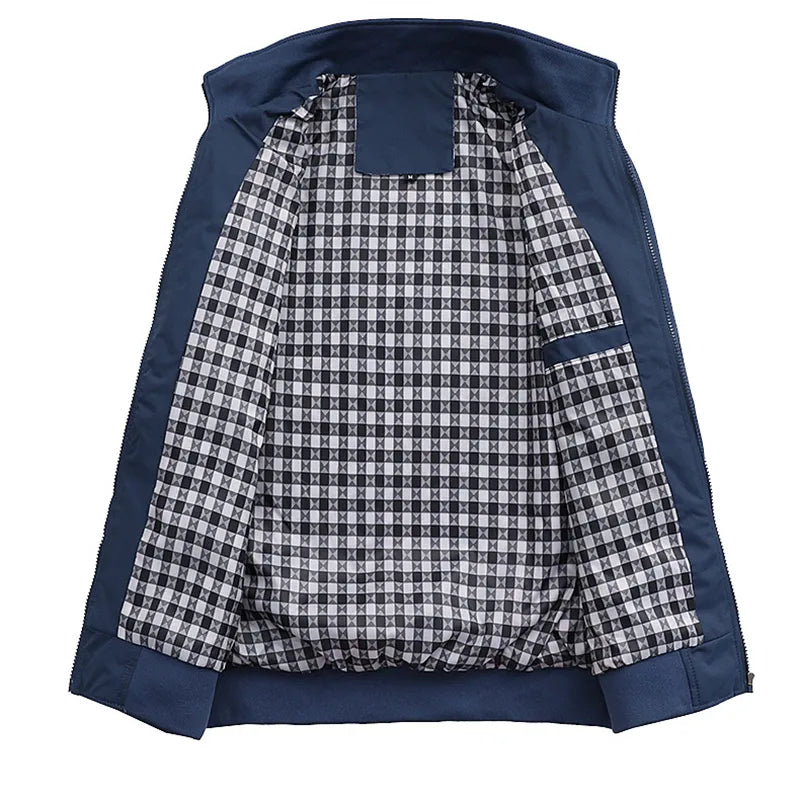 2023 Spring Autumn Casual Solid Fashion Slim Bomber Jacket Men