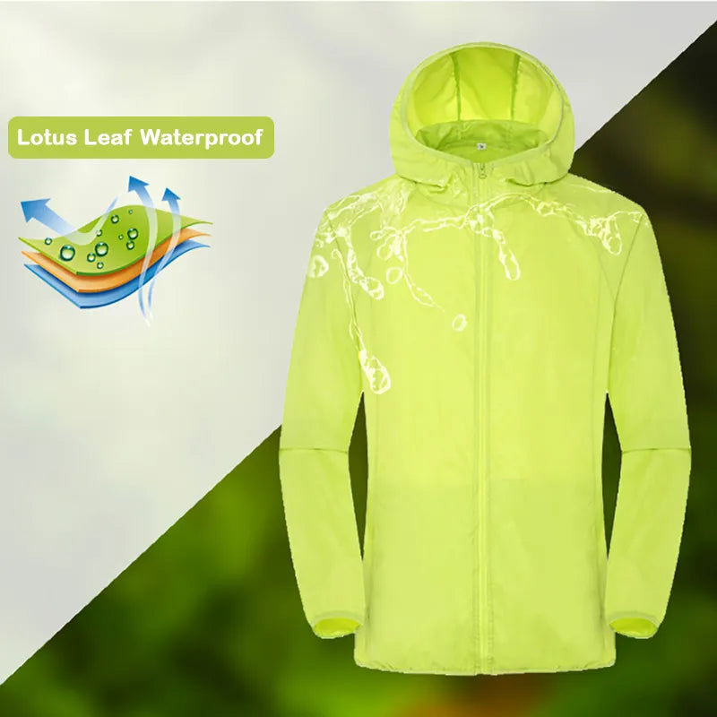 Men Women Hiking Jacket Waterproof Quick Dry Camping Hunting Clothes