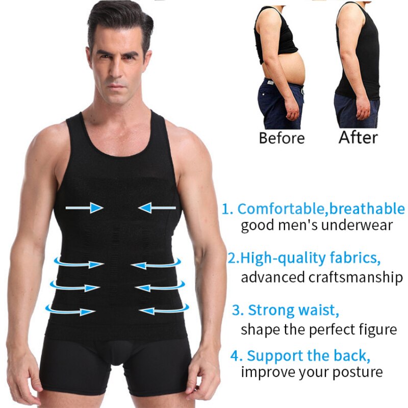 Shapewear Corset Vest Shirt | Compression Men's Tank Top | Underwear