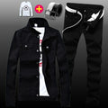 New Mens Denim Jacket Jeans Pants Slim Fit 2pcs Set Boys Casual