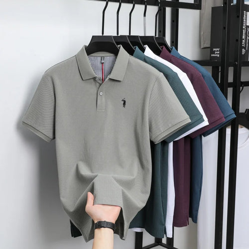 100% pure cotton men's breathable short sleeve T-shirt high-end luxury