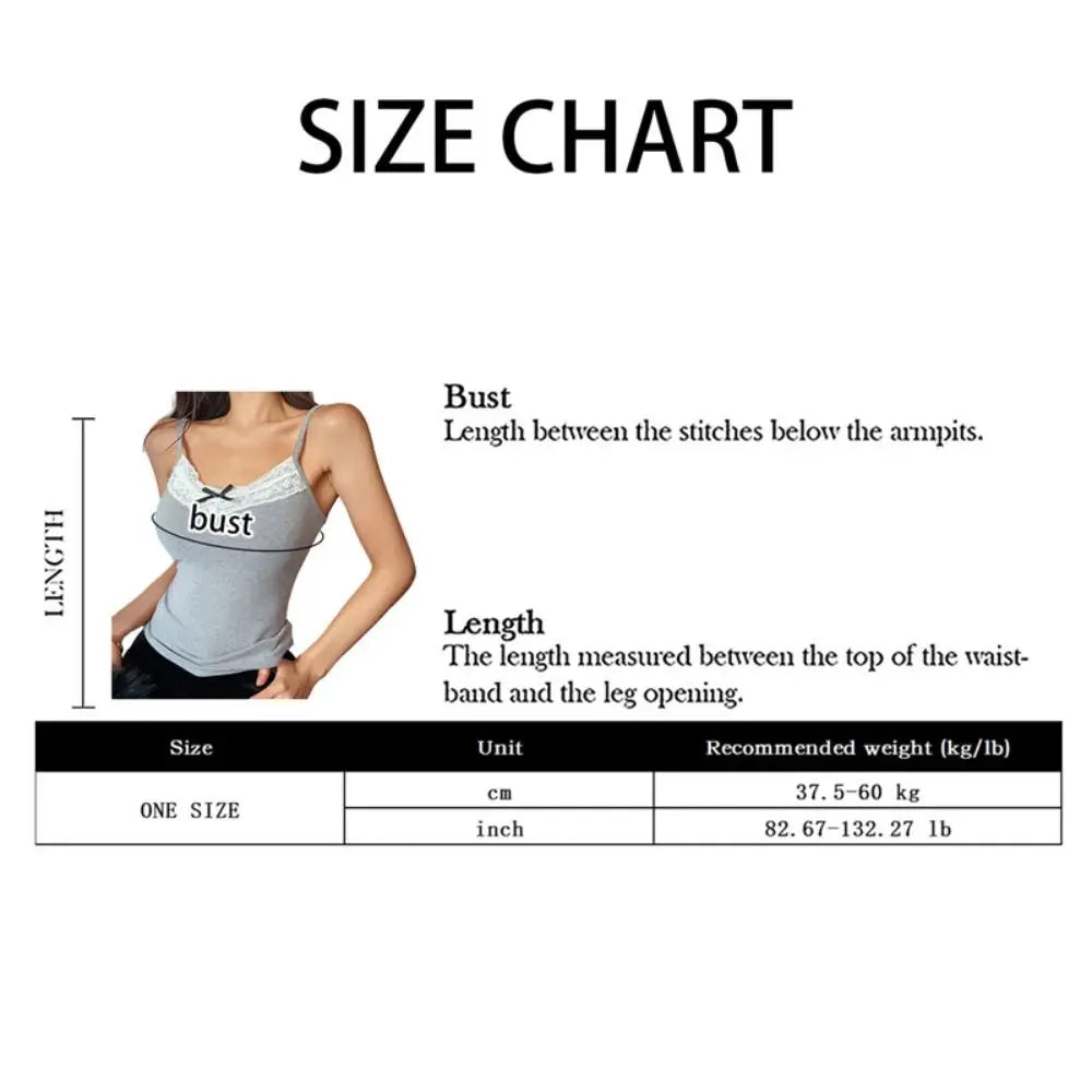 Bow Decoration V Neck Slim Tank New Skin-friendly Sexy Back Lace Trim