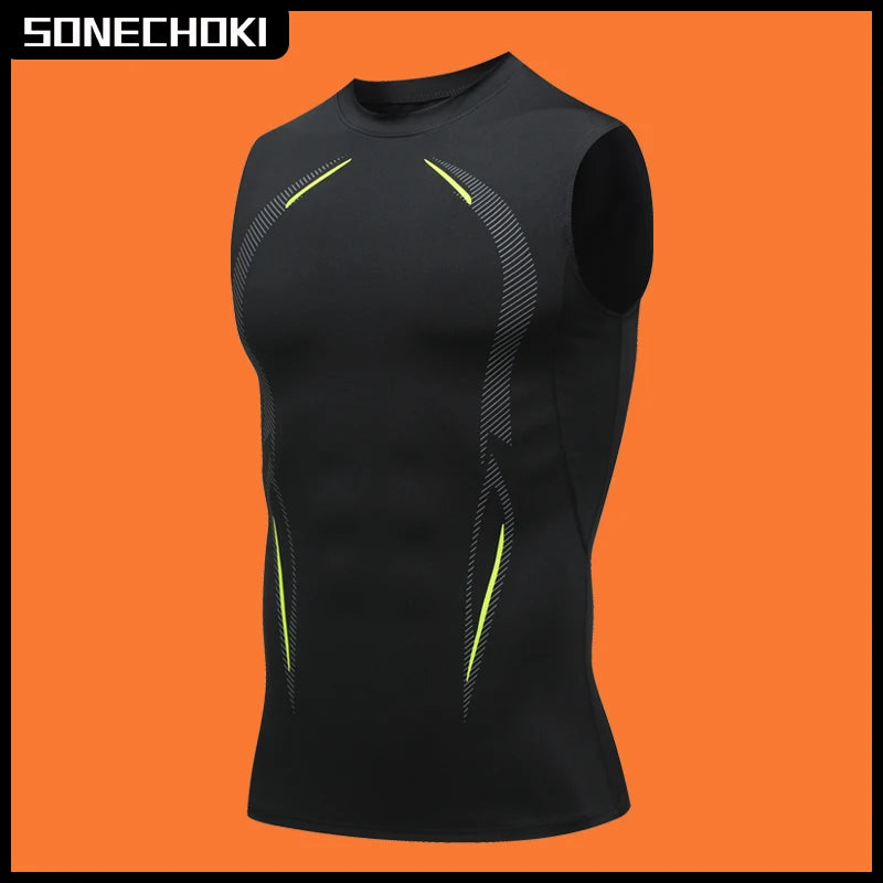 Compression Tank Top Men Running Gym Shirt Sleeveless Quick Dry