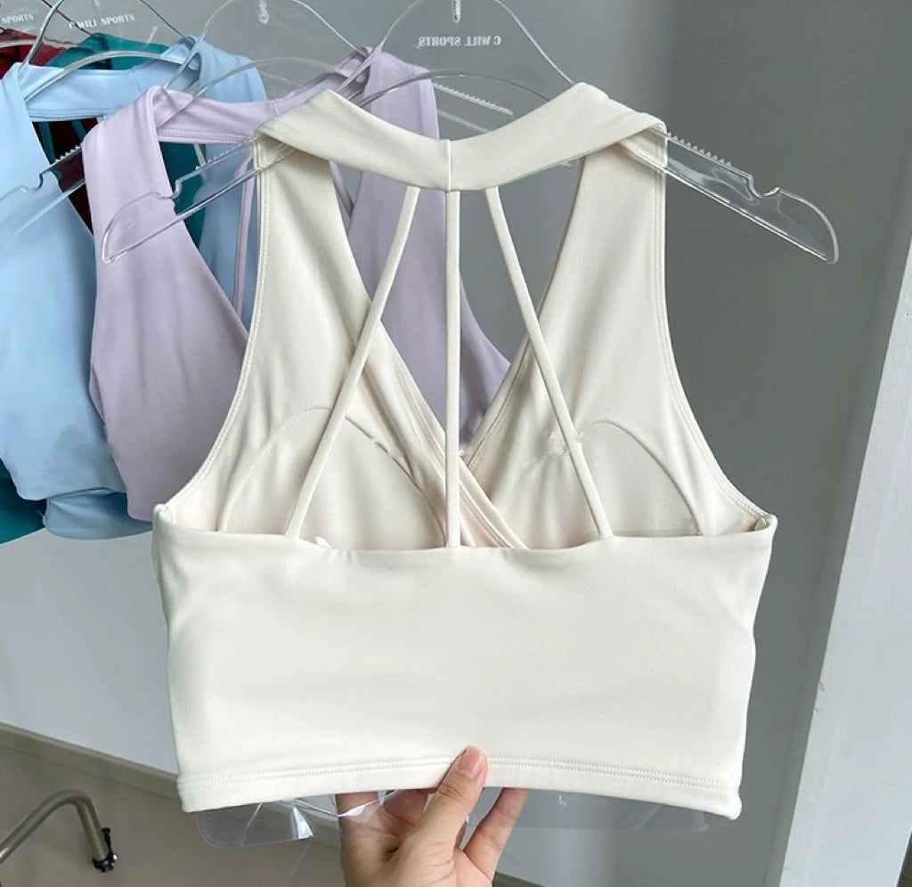 Shockproof Seamless Sexy Padded Athletic Sport Bra Women Backless