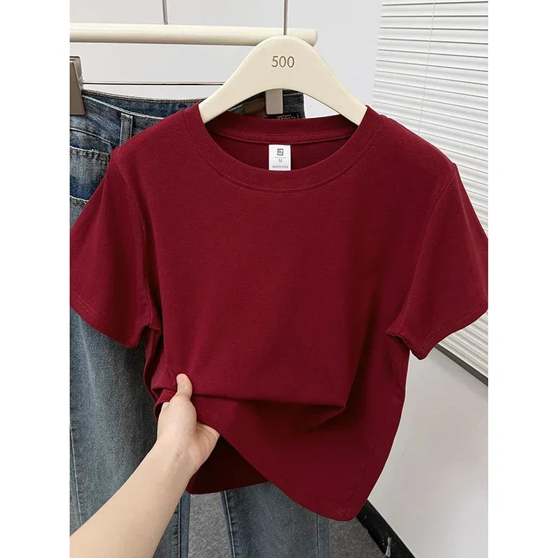 2026 Summer New High Quality Casual T Shirt Sexy Short Sleeved Sleeves
