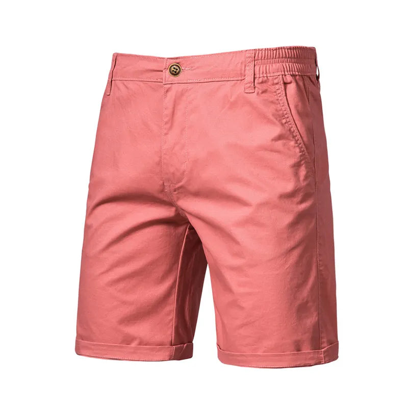 2021 New Summer 100% Cotton Solid Shorts Men High Quality Casual Business Soci