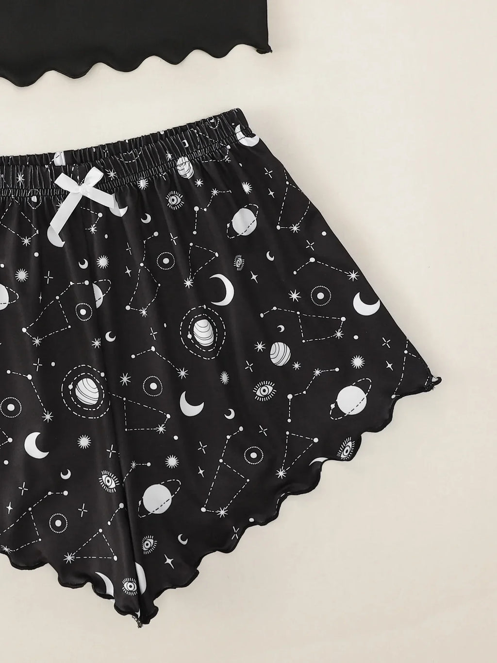 Summer Sleepwear for Women Pajamas Set Star Moon Printed Sleeveless