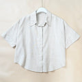 Casual Loose Button Up Short Sleeve Linen Shirt Women Summer Blouse