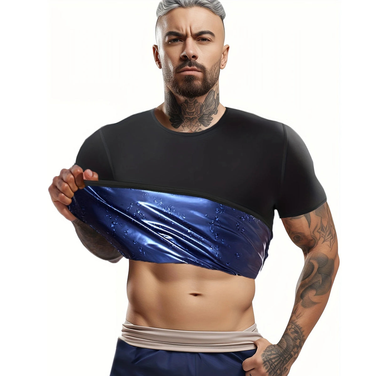 Sauna Sweat Suit Shapewear Top Short Sleeves Men Performance T-Shirt