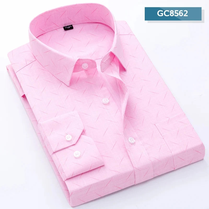 New Brand Shirts Men Long Sleeve Formal Classic Plaid Casual Soft