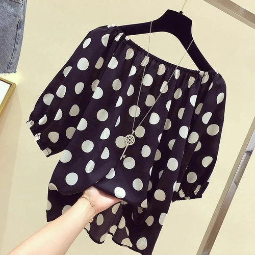 Women Spring Summer Style Loose Blouses Shirts Lady Casual Slash Neck