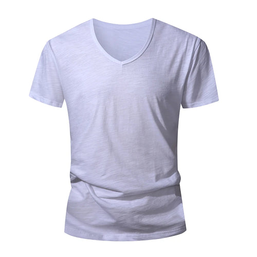 100% Cotton Men T-shirt Summer Short Sleeve Tops Tee Black White Male