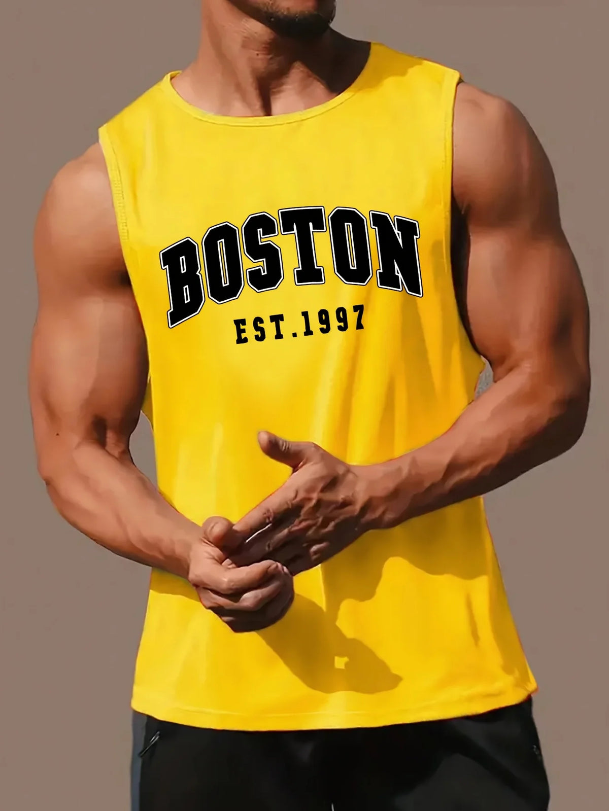 100 Cotton Men's Summer Fashion Casual Sports Loose Boston Est 1997
