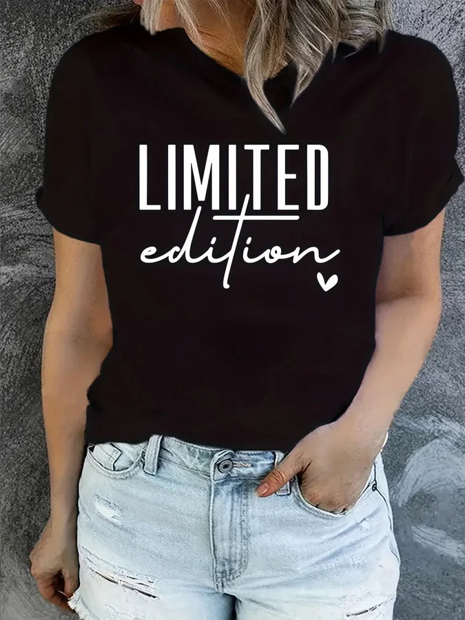 Women's Fashion T-Shirt Casual Limited Edition Graphic Tee Fashionable