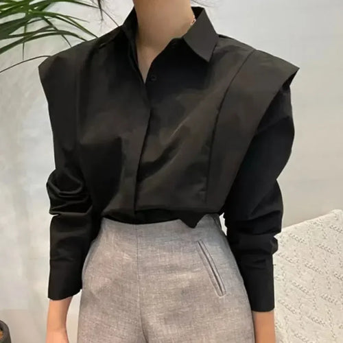 2023 Spring Women Blouses Fashion Vintage Simple Closure Panel Ruffles
